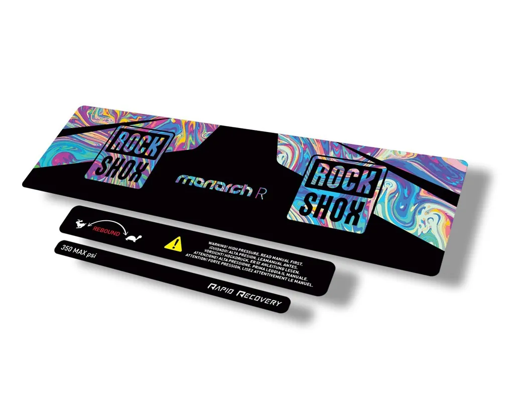 Rock Shox 2016 Monarch R Rear Shock Decal Sticker Adhesive Set Oil Slick 1 - 1
