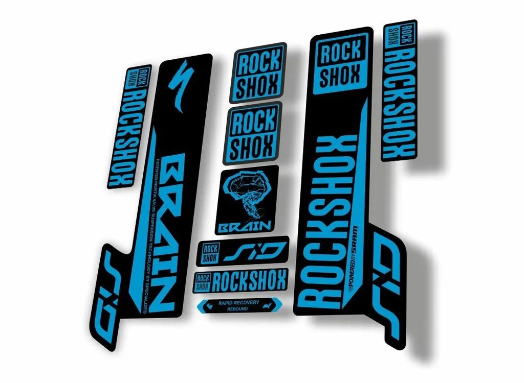 Rock Shox SID Brain 2018 Mountain Bike Cycling Decal Sticker Adhesive Blue - 1