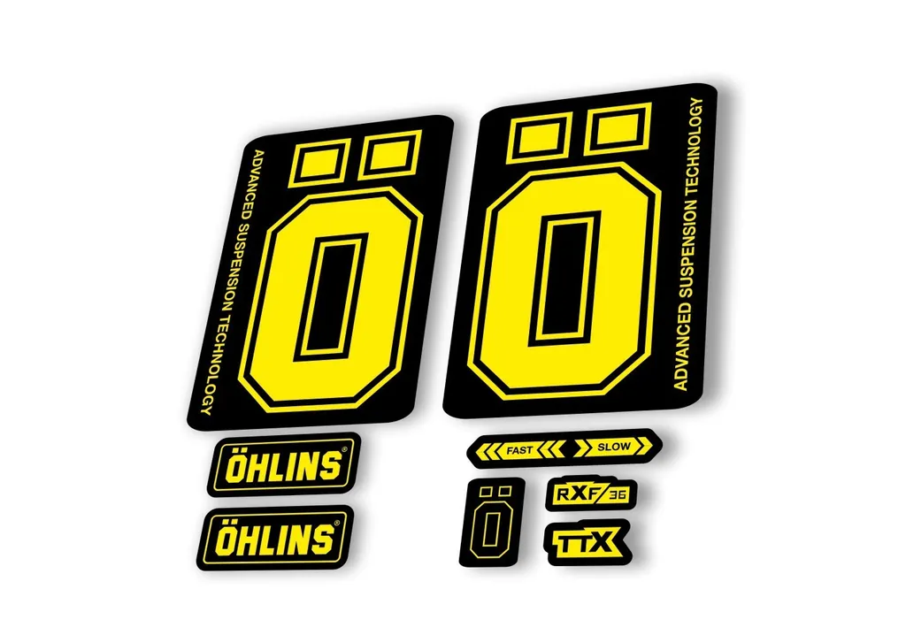 Ohlins RXF36 M2 2019 Fork Decal Mountain Bike Cycling Sticker Adhesive Yellow - 1