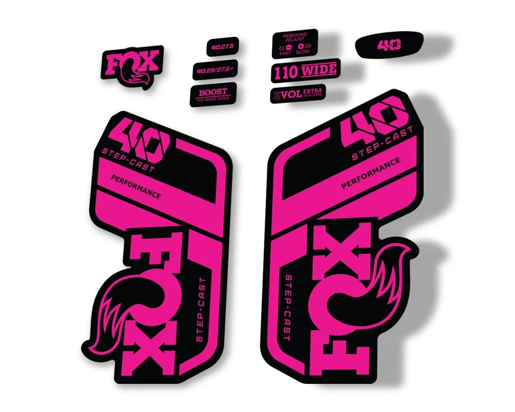 FOX 40 Step Cast SC 2021 Performance Fork Decals Suspension Sticker Pink - 1
