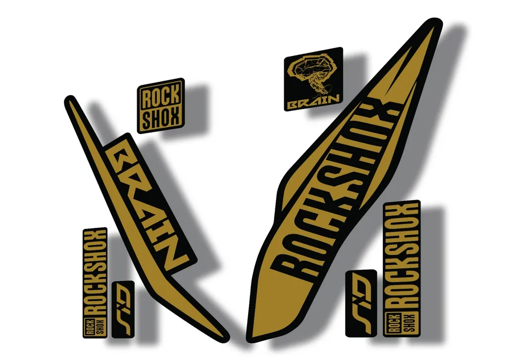 Rock Shox SID Brain 2017 Mountain Bike Cycling Decal Sticker Adhesive Gold - 1