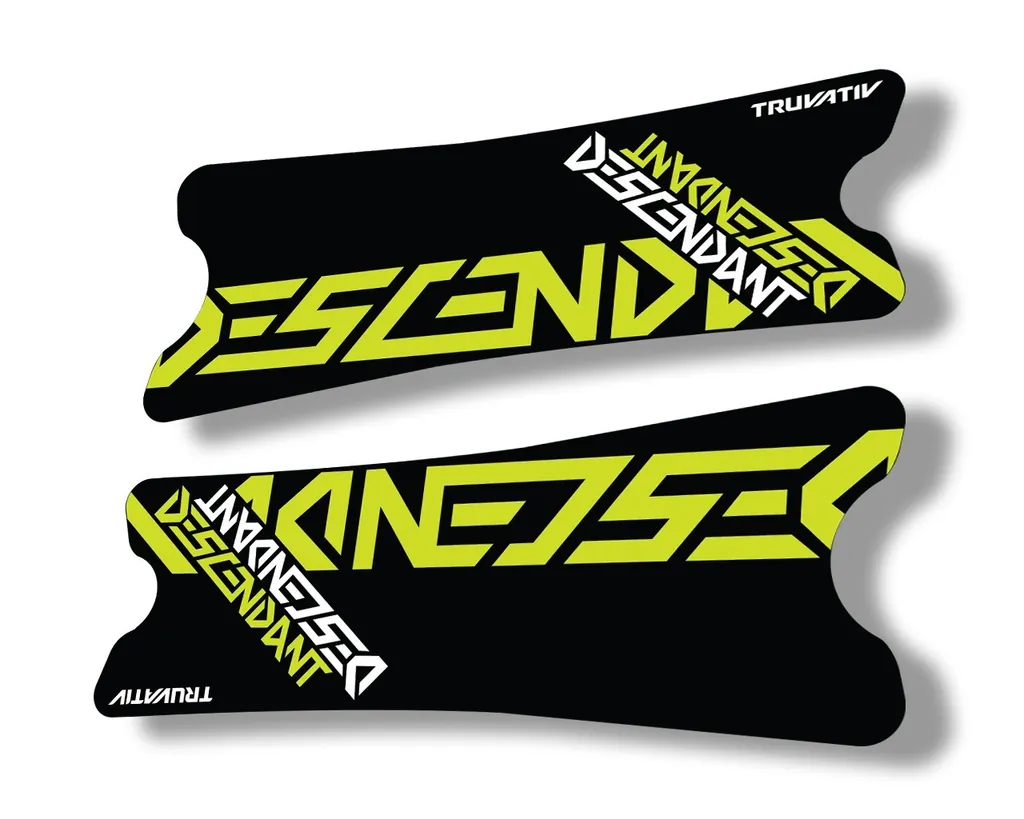 Truvativ 2018 Dexcendant Crank Set Stickers Decals MTB Bicycle 2Pcs Lime Green - 1