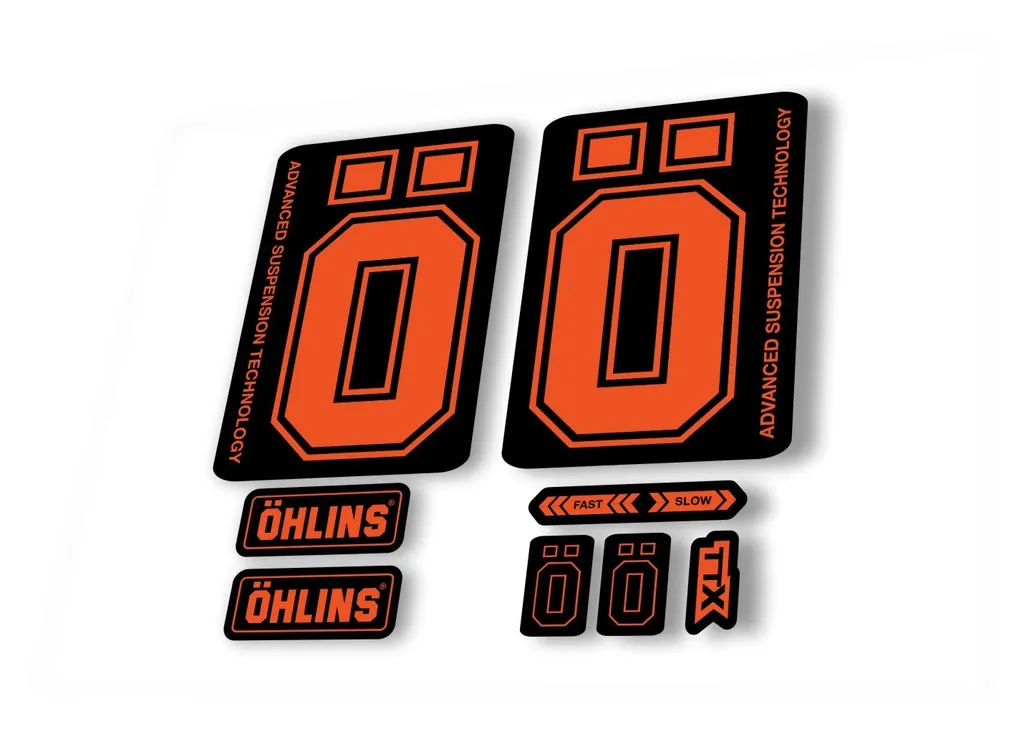 Ohlins DH38 2019 Fork Decal Mountain Bike Cycling Sticker Adhesive Orange - 1