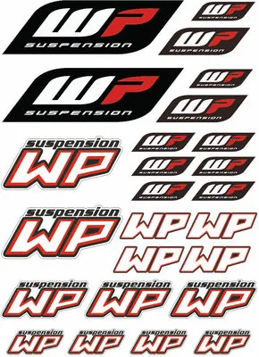 WP White Power Shock Fork Sponsor Decals Set 25 Stickers Suzuki Honda - 1