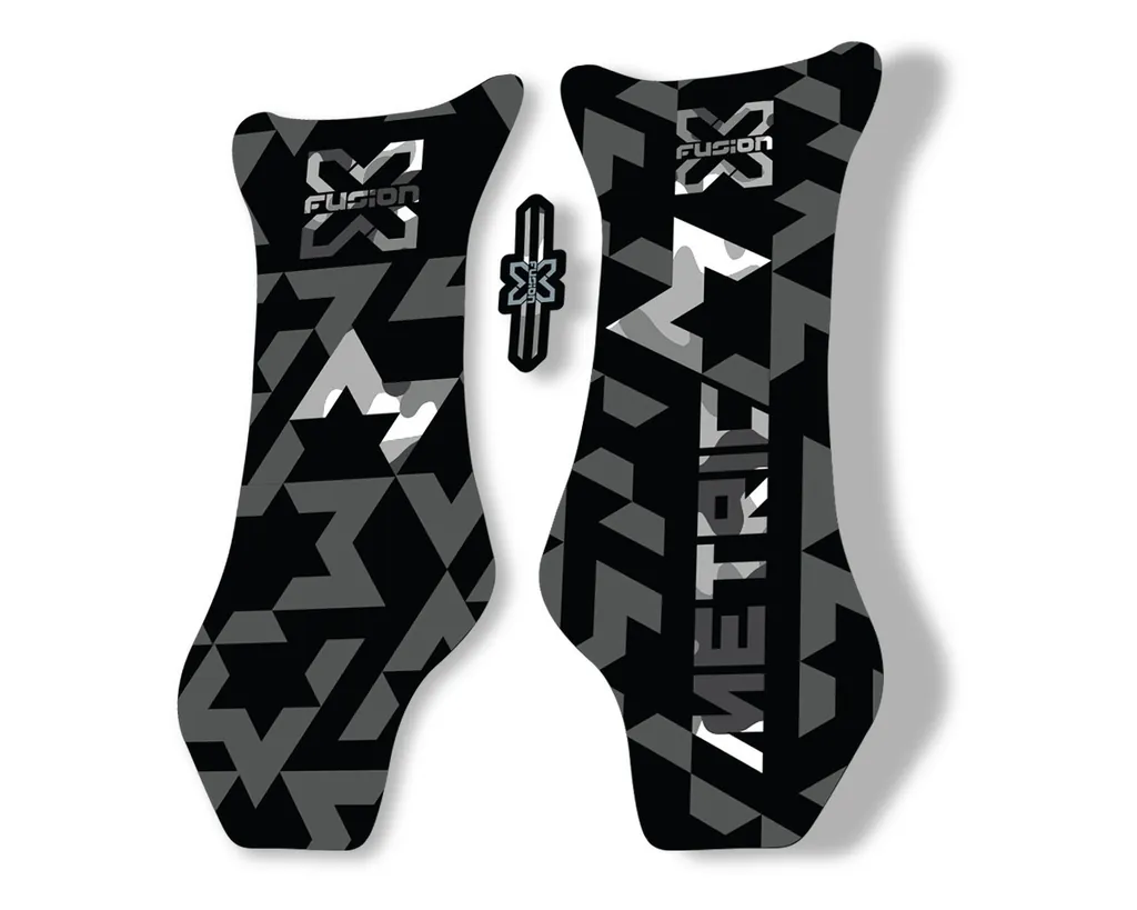 X Fusion Metric 2018 Front Shock Suspension Sticker Factory Decal White Camo - 1
