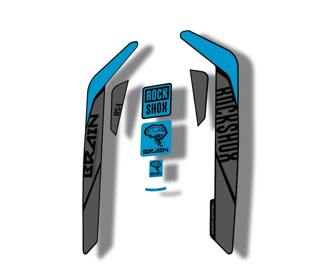 Rock Shox RS-1 Brain 2016-17 Mountain Bike Cycling Decal Sticker Blue Gray - 1