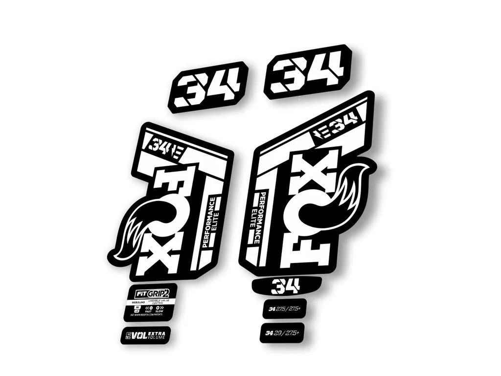 Fox 34 2022 Performance Elite E Bike Fork Decals Suspension Sticker White - 1
