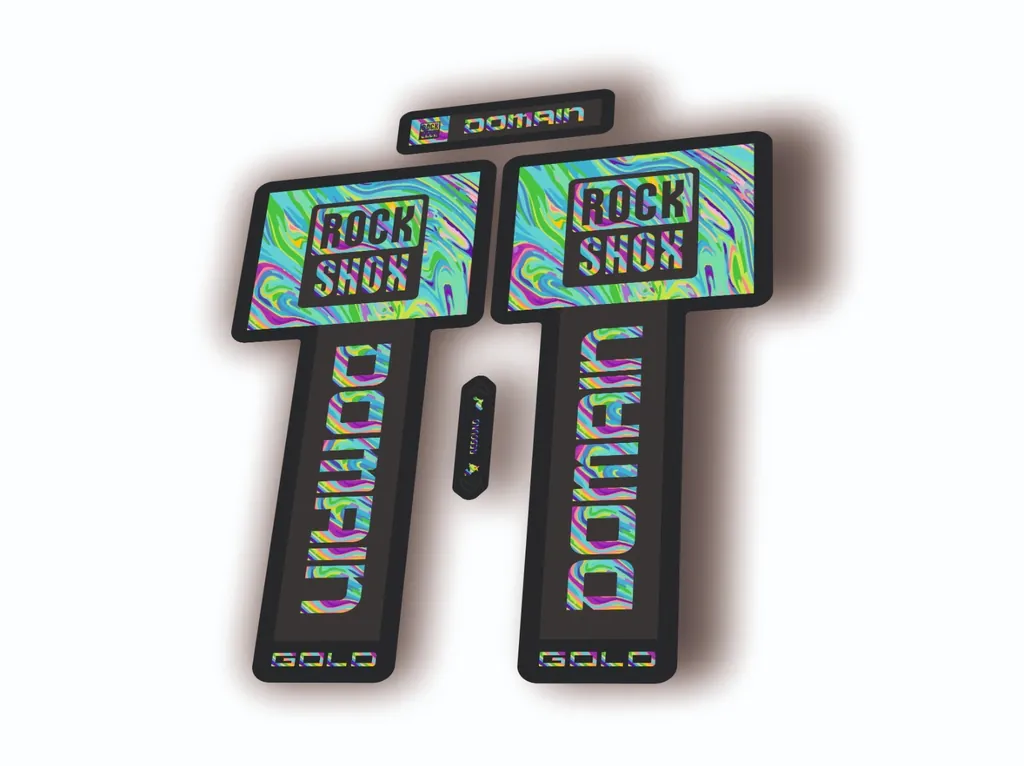 Rock Shox Domain Gold 2025 Fork Decal Mountain Bike Cycling Sticker Oil Slick 1 - 1