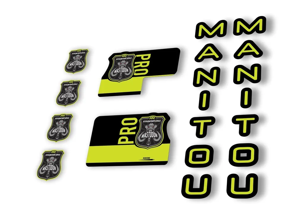 Manitou Mastadon Pro 2020 Fork Suspension Decal Kit Sticker Set Lime Green - 1