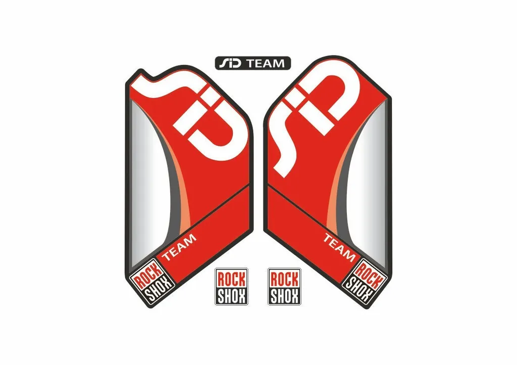 Rock Shox SID Team Mountain Bike Cycling Factory Style Decal Kit Sticker Red - 1