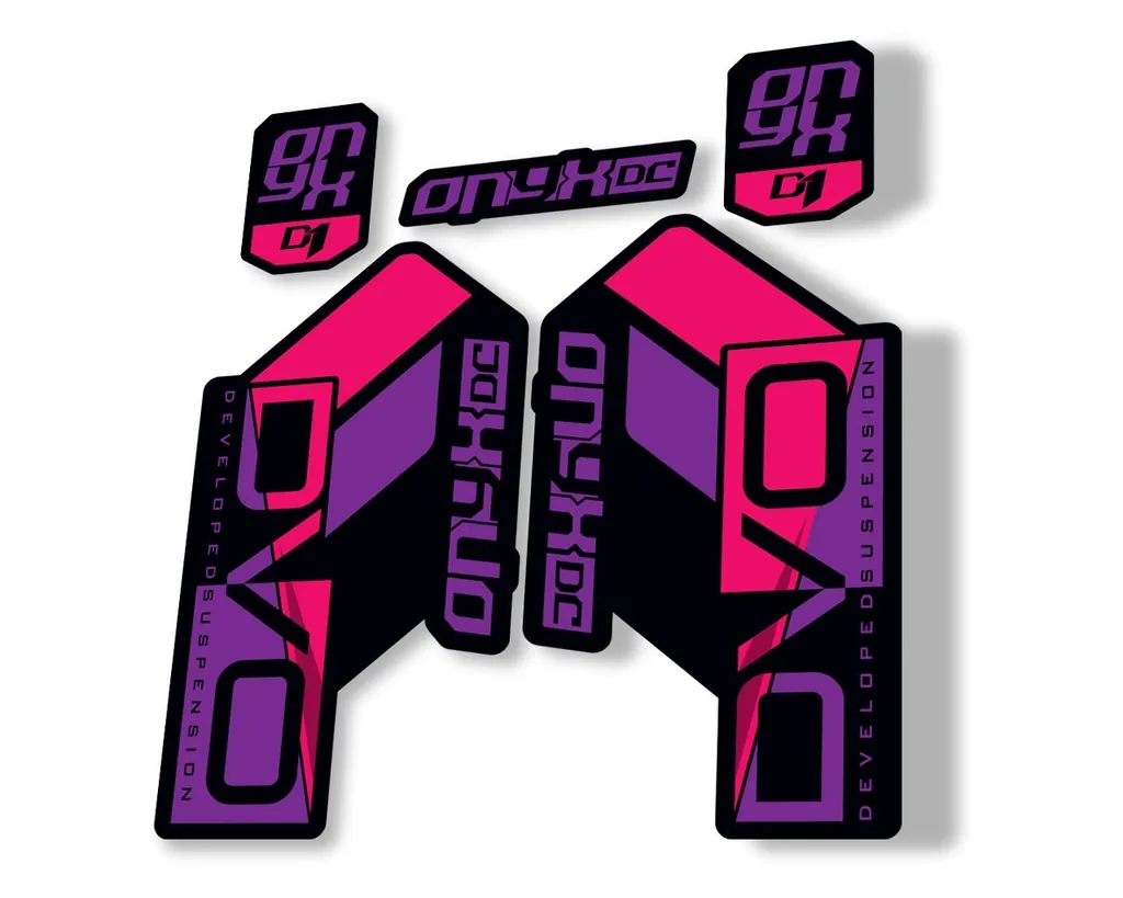 DVO Onyx DC D1 2019 Fork Suspension Sticker Factory Decal Adhesive Pink Purple - 1