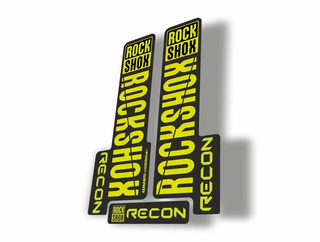 Rock Shox RECON 2018 Mountain Bike Cycling Decal Kit Sticker Adhesive Lime Green - 1