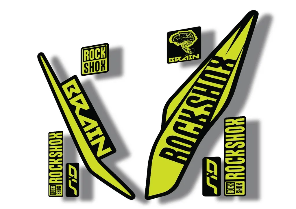 Rock Shox SID Brain 2017 Mountain Bike Cycling Decal Sticker Adhesive Lime Green - 1