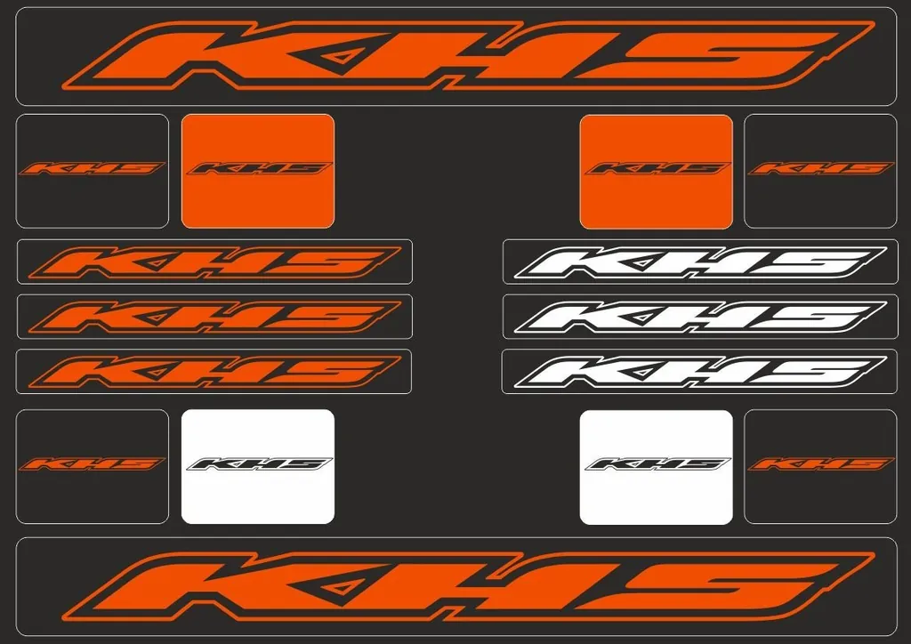 Bicycle Vinyl Frame Stickers – Compatible with KHS Mountain Bikes – Orange - 1