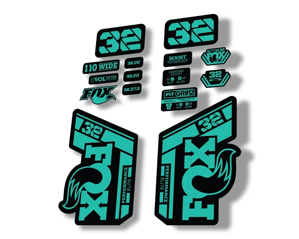 FOX 32 Performance Elite 2021 Factory Fork Decals Suspension Sticker Dolphin - 1