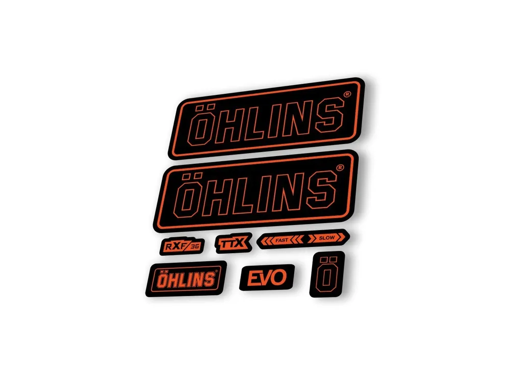 Ohlins RXF36 EVO 2018 Rear Shock Decal Mountain Bike Cycling Sticker Orange - 1