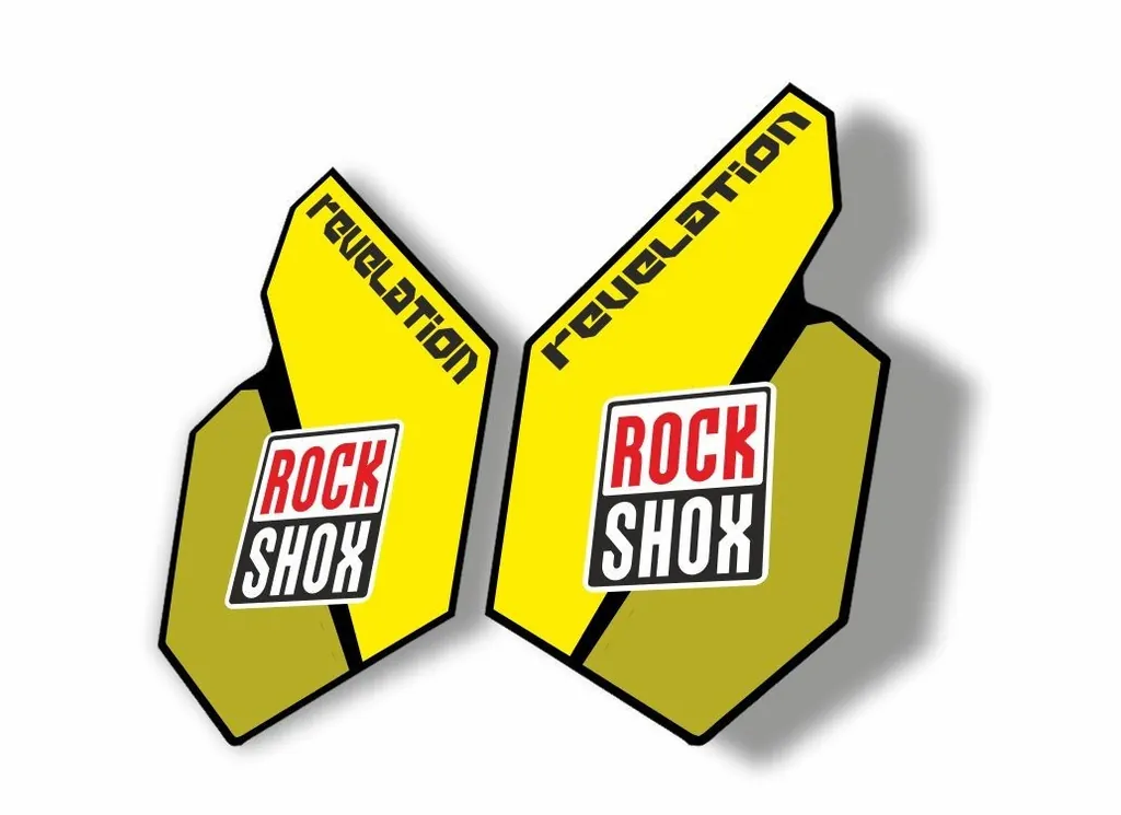 Rock Shox REVELATION 2012 Mountain Bike Cycling Decal Kit Sticker Adhesiv Yellow - 1