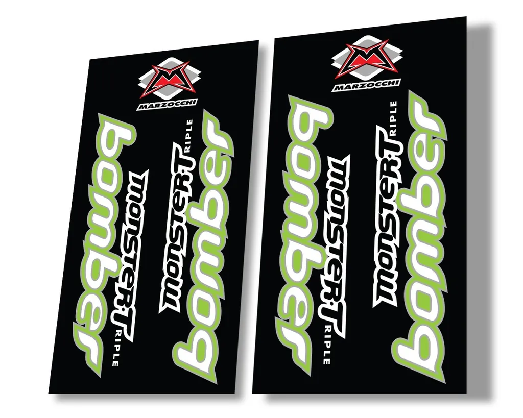 Marzocchi Bomber Monster Triple 1999 Suspension Decal Kit Sticker Set Green - 1