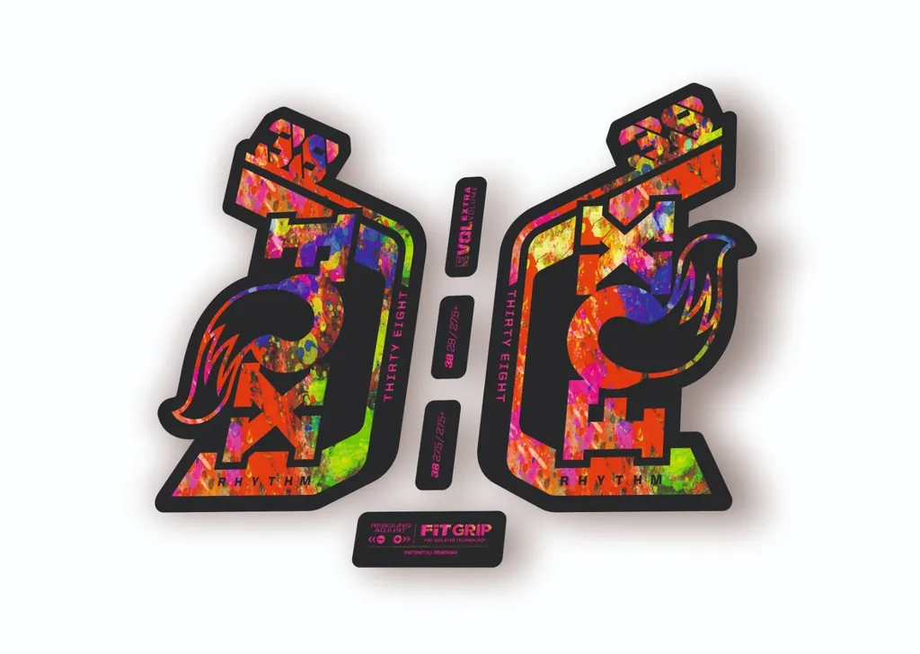 Fox 38 Rhythm 2024 Fork Suspension Factory Decal Sticker Adhesive Oil Slick - 1