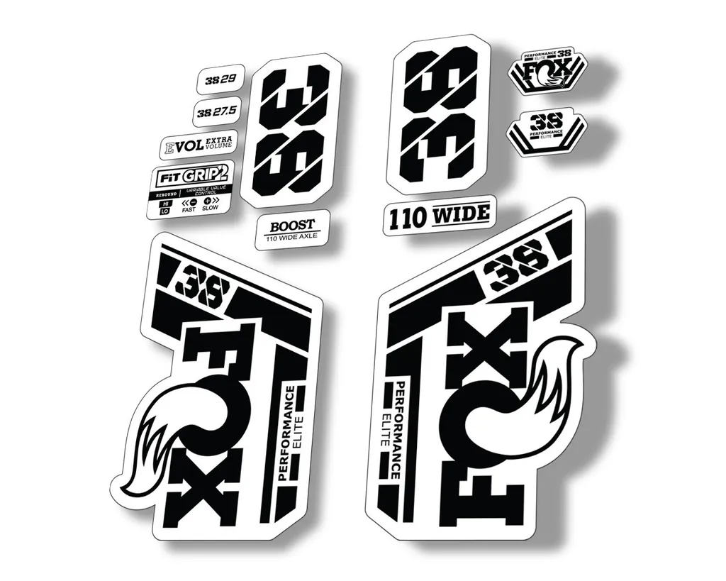 FOX 38 Performance Elite 2021 Forks Suspension Factory Decal Sticker Black - 1
