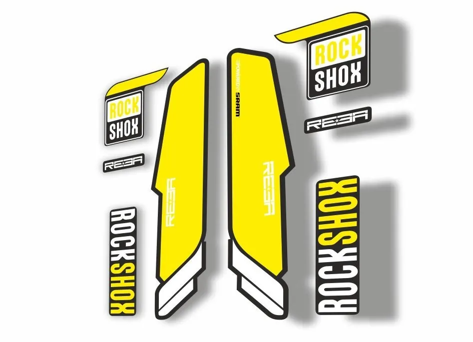 Rock Shox REBA 2015-17 Fork Decal Mountain Bike Cycling Sticker Adhesive Yellow - 1