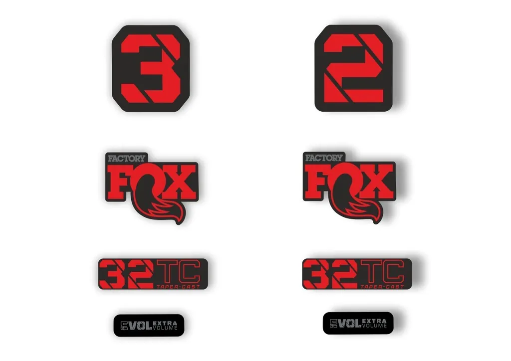 FOX 32 Taper Cast 2022 Factory Fork Decals Suspension Sticker Red - 1