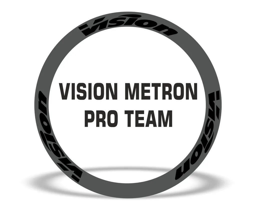 Vision Metron Pro Team Road Bike Rim Decal Wheel Sticker Set Adhesive Black - 1