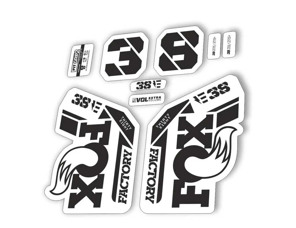 FOX 38 2021 E Bike Forks Suspension Factory Decal Sticker Adhesive Black - 1