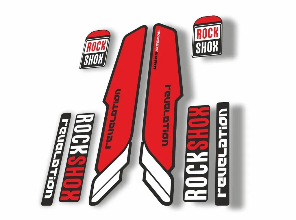 Rock Shox REVELATION 2013 Mountain Bike Cycling Decal Kit Sticker Adhesive Red - 1