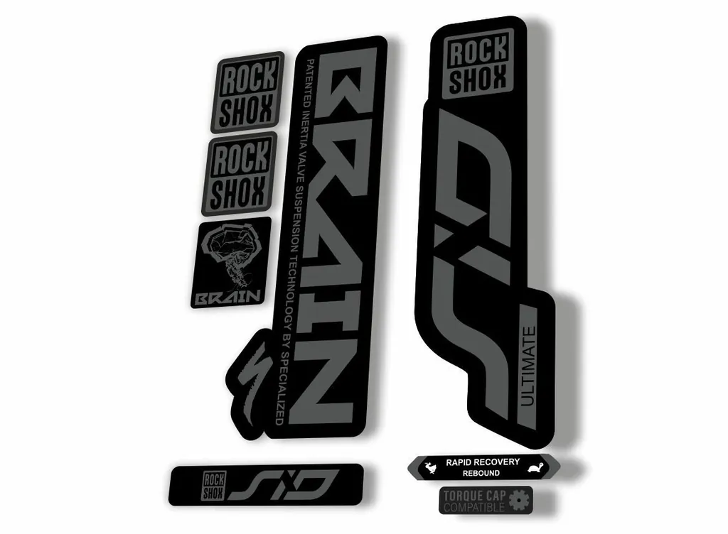 Rock Shox SID Brain ULTIMATE 2020 Mountain Bike Cycling Decal Sticker Gray - 1