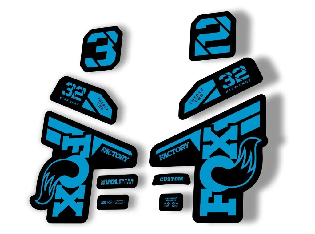 Fox 32 Factory 2021 Fork Suspension Decal Sticker Adhesive Blue - 1