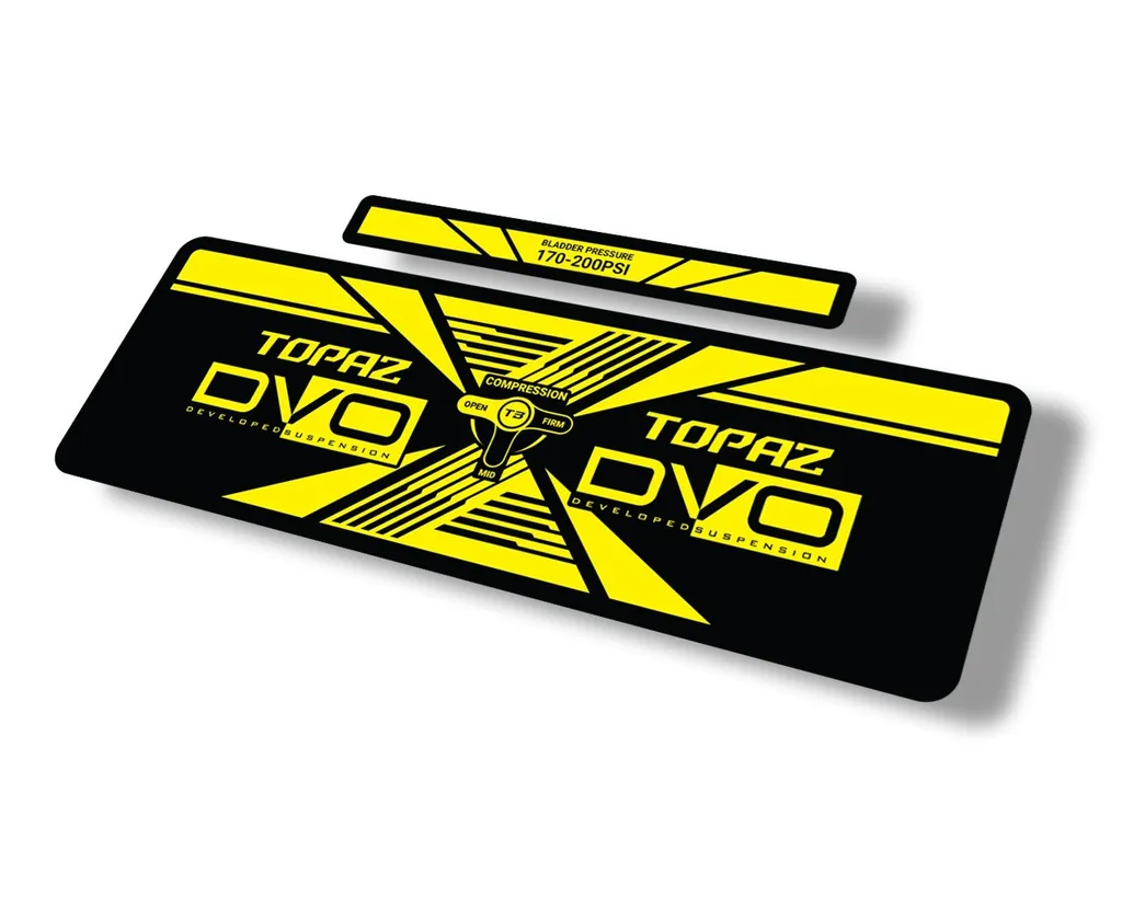 DVO 2020 Topaz AM Rear Shock Suspension Sticker Factory Decal Adhesive Yellow - 1