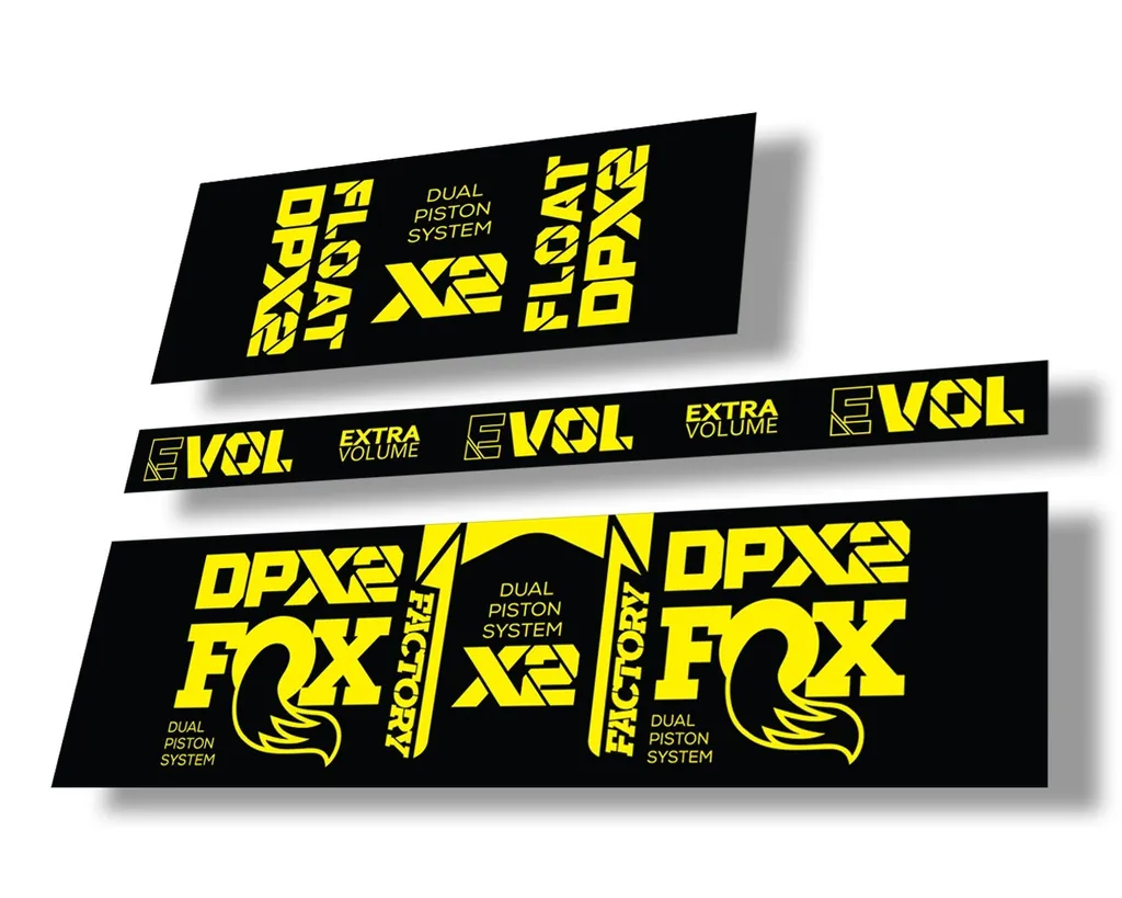 FOX Float DPX2 2021 Factory Rear Shock Suspension Sticker Decal Kit Yellow - 1
