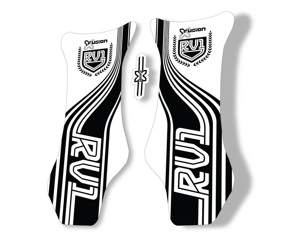 X Fusion RV1 2018 Front Shock Suspension Sticker Factory Decal Black - 1