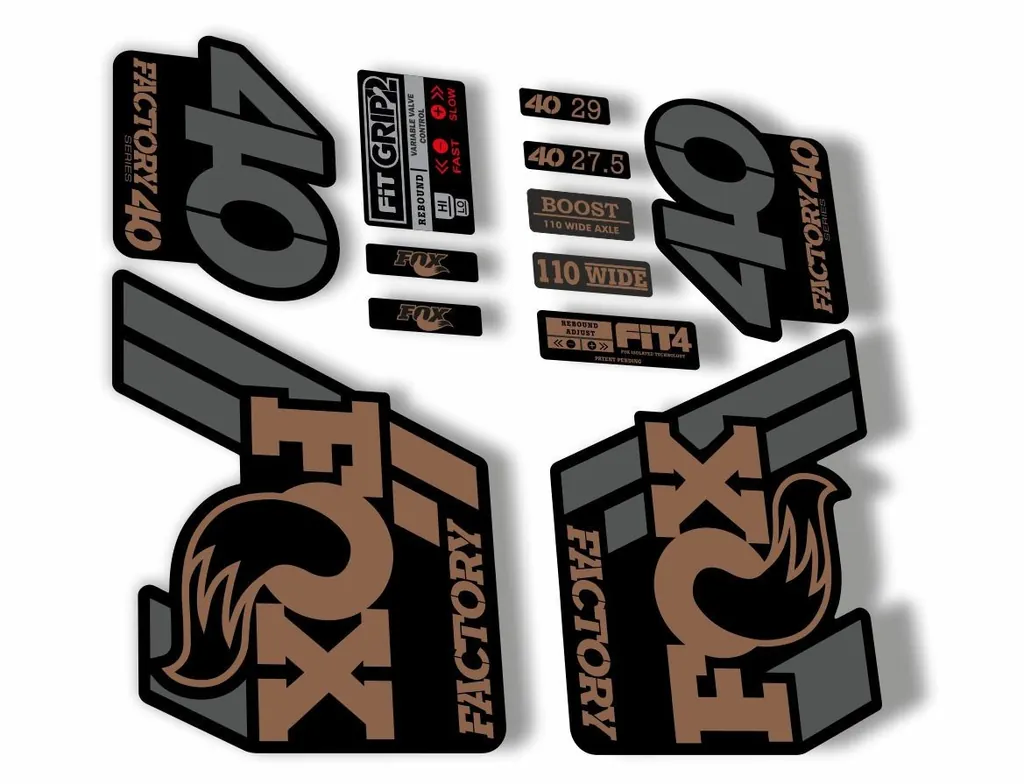 FOX 40 Float 2018-19 Forks Suspension Factory Decals Sticker Adhesive Brown Gray - 1