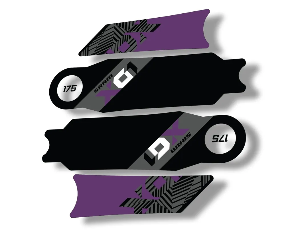 Crank Set Stickers Decals MTB Sram X01 Eagle 2018 Bicycle 2Pcs Adhesive Purple - 1