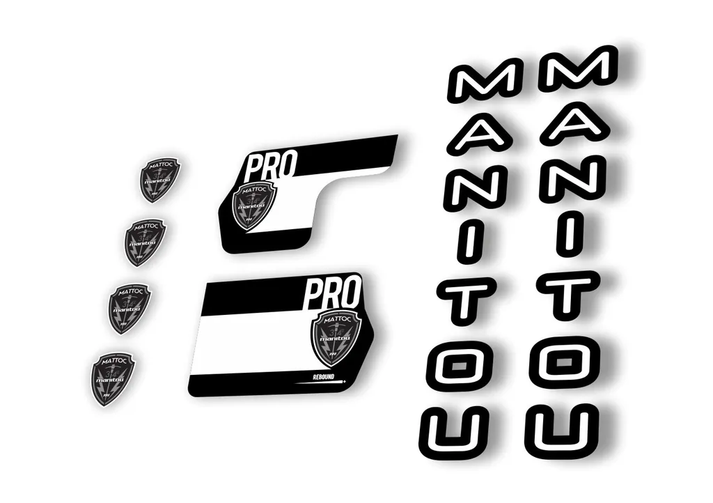 Manitou Mattoc Pro 2020 Fork Suspension Decal Kit Sticker Set White - 1