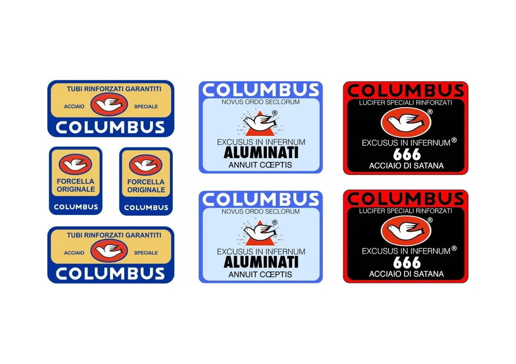Columbus Bike Bicycle Frame Tube Decals Factory Stickers Adhesive Vinyl 6 pcs - 1
