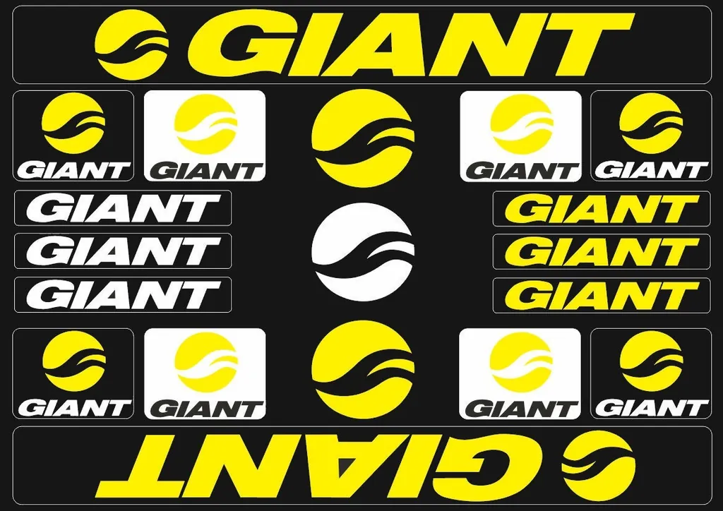 Bicycle Vinyl Frame Stickers – Compatible with GIANT Bikes – Yellow - 1