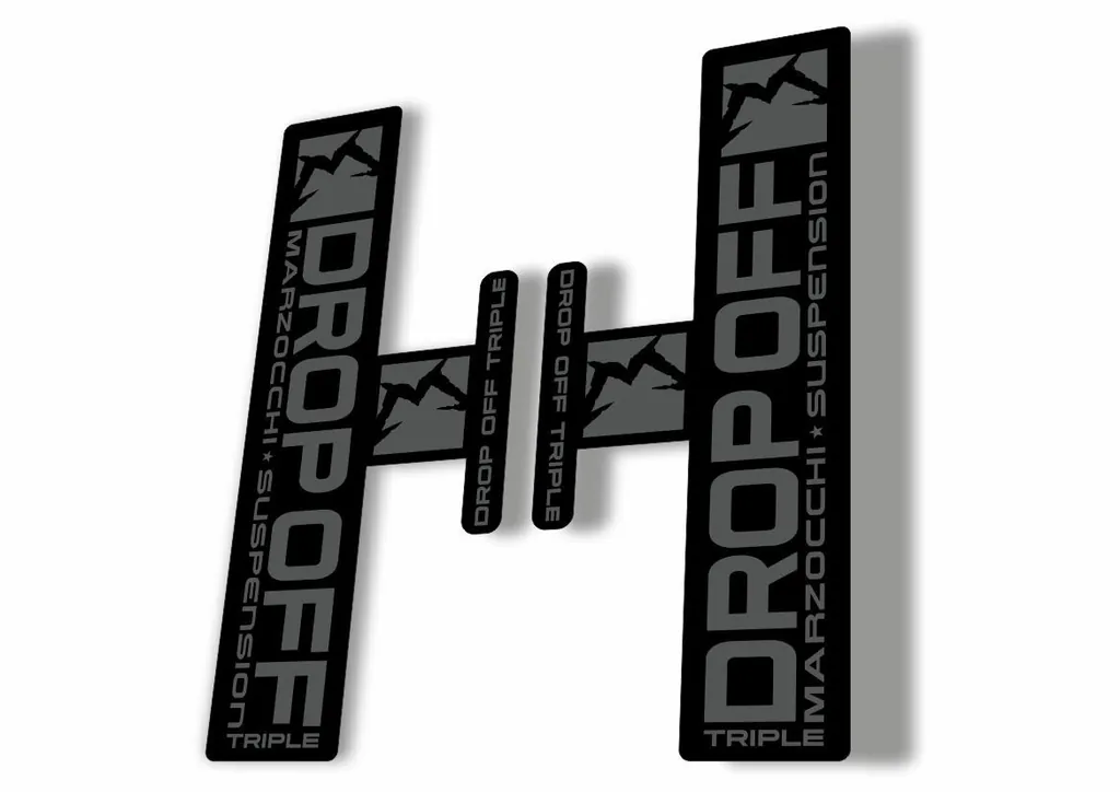 Marzocchi Drop Off Triple 2005 Fork Suspension Sticker Decal Kit Adhesive Gray - 1