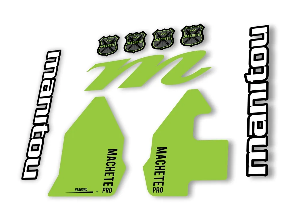 Manitou Machette 100 Pro 2020 Fork Suspension Decal Kit Sticker Green - 1