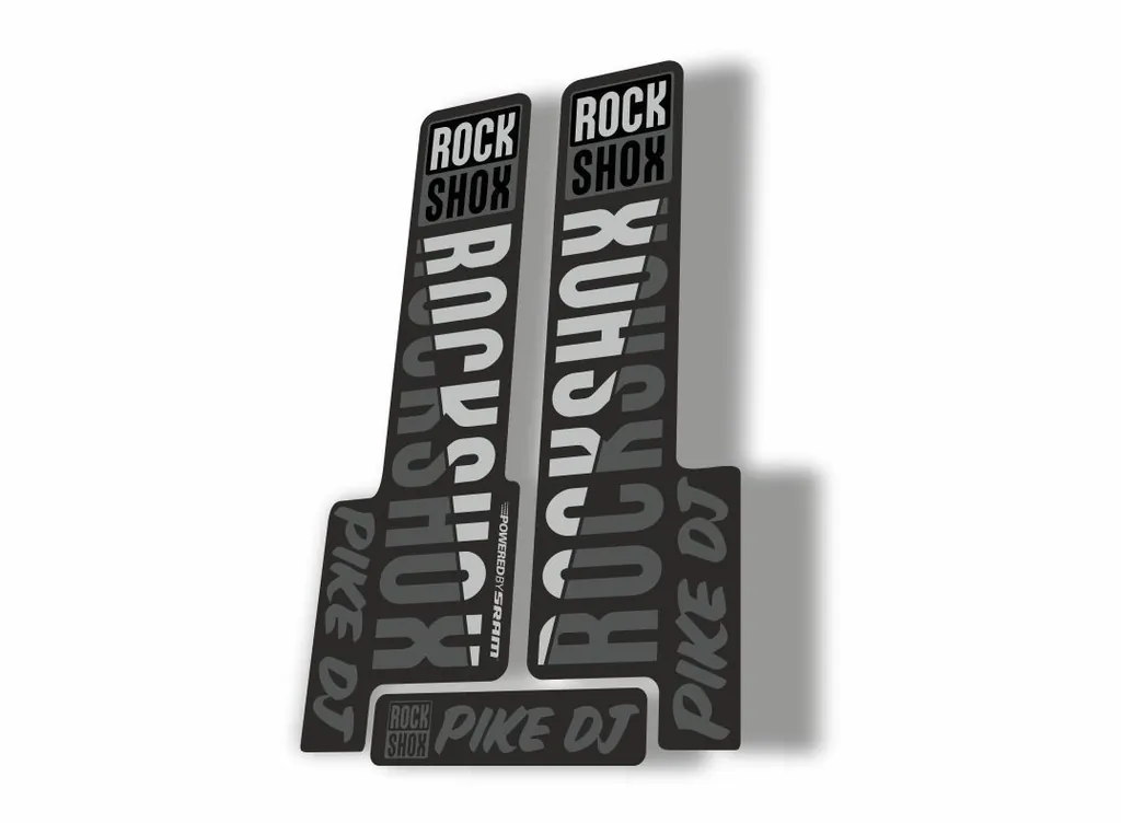 Rock Shox PIKE DJ 2018 Fork Decal Mountain Bike Cycling Sticker Adhesive Gray - 1