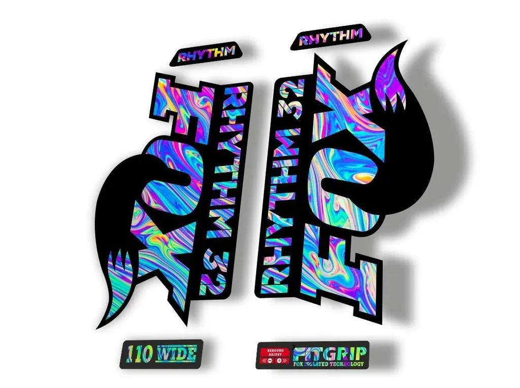 FOX 32 Rhythm 2018 Forks Suspension Factory Decal Sticker Adhesive Oil Slick 1 - 1