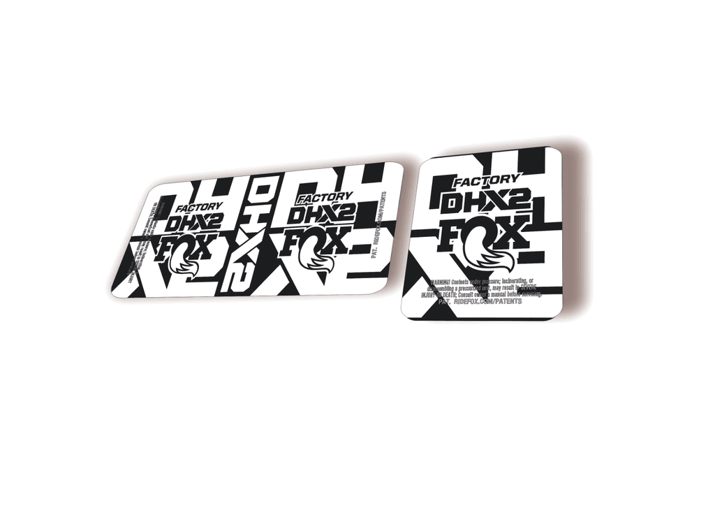 FOX DHX2 Factory 2026 Rear Shock Decal Sticker Kit Adhesive Black - 1
