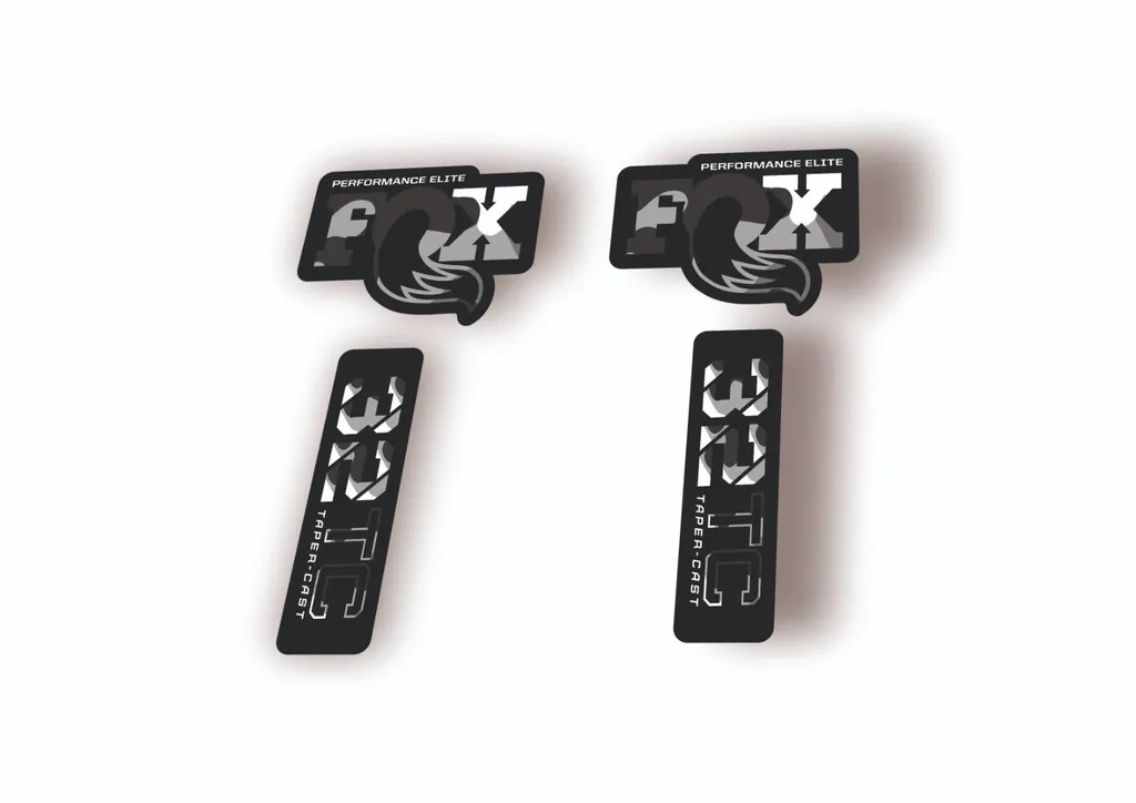 FOX 32 Taper Cast Elite 2024 Fork Suspension Factory Decal Sticker White Camo - 1