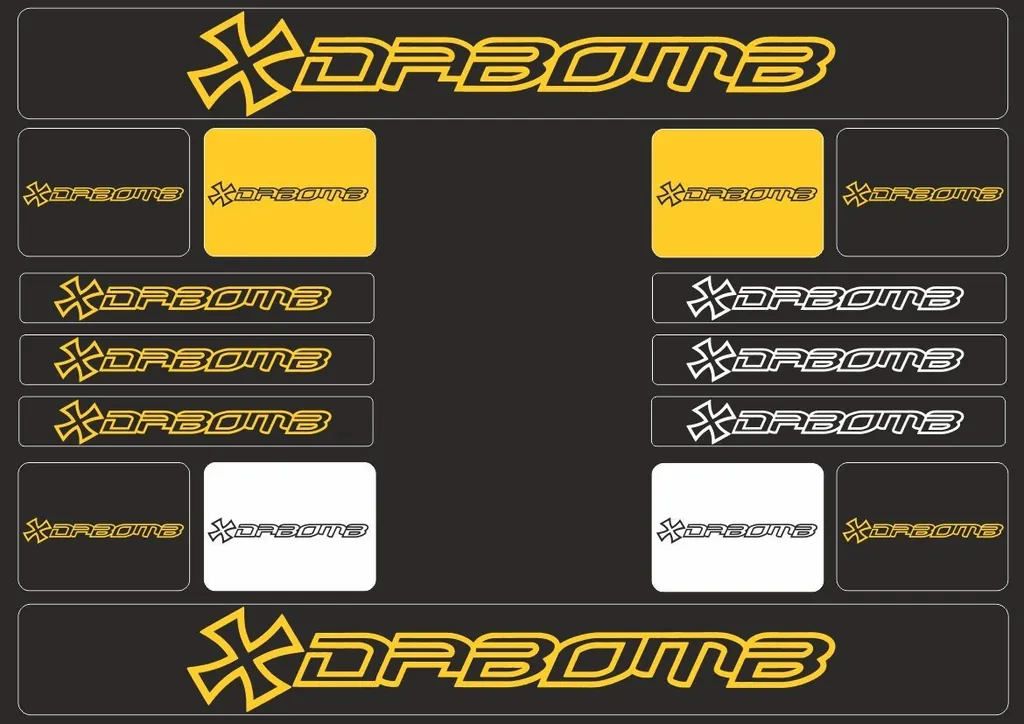 Bicycle Vinyl Frame Stickers – Compatible with DABOMB Bikes – Yellow - 1