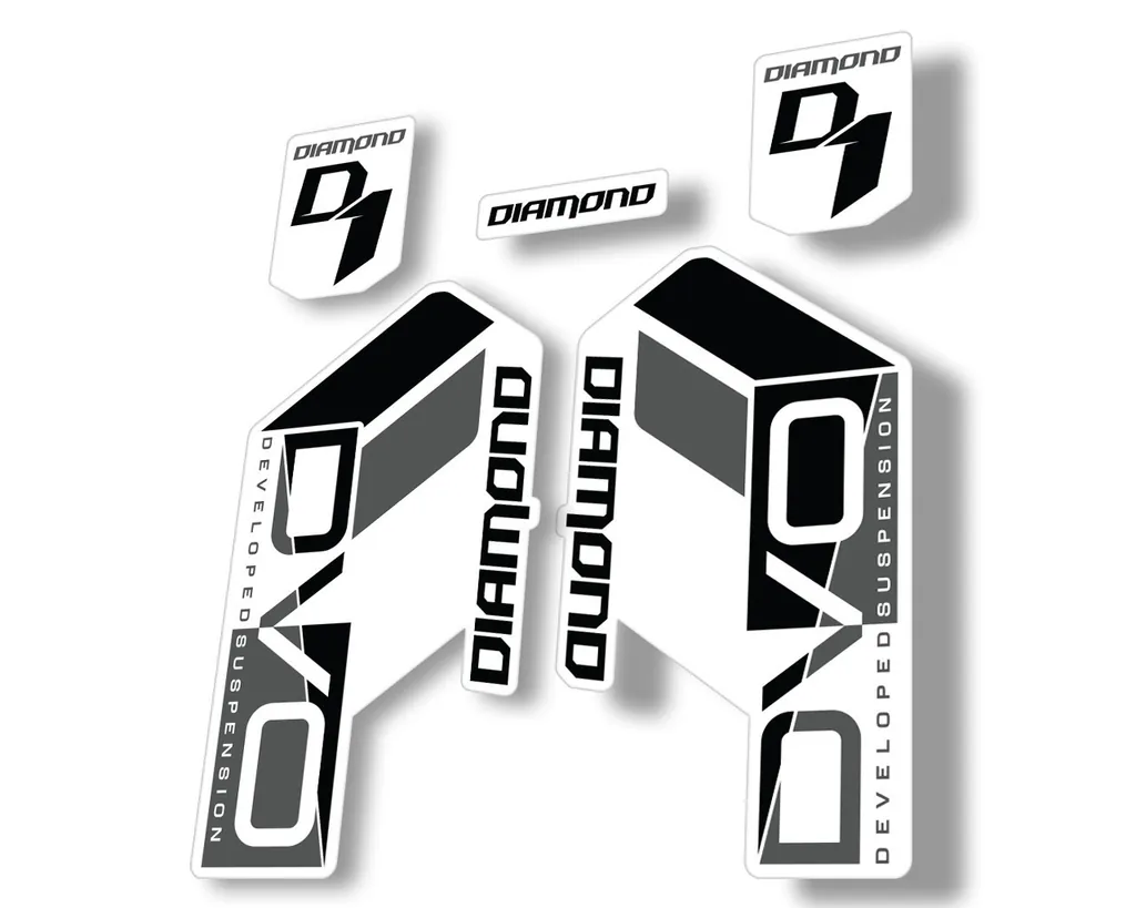 DVO Diamond Developed D1 2020 Fork Suspension Sticker Factory Decal Black - 1