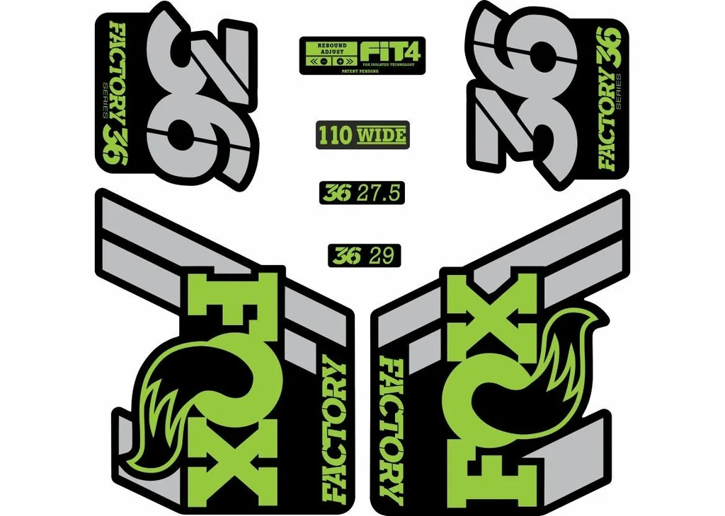FOX 36 Float 2018-19 Forks Suspension Factory Decal Sticker Adhesive Green Gray - 1