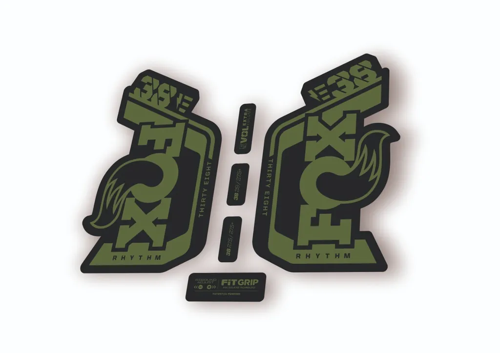 Fox 38 Rhythm E Bike 2024 Fork Suspension Factory Decal Sticker Adhesive Olive - 1