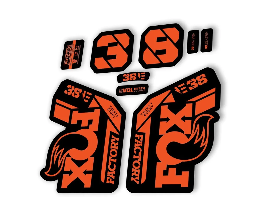 FOX 38 2021 E Bike Forks Suspension Factory Decal Sticker Adhesive Orange - 1